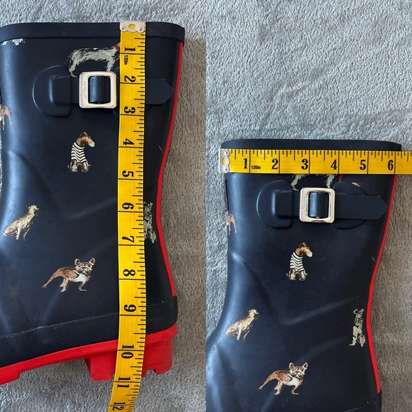 Joules Molly Dog Print Welly Rain Boots US Size 10 Slip On Galoshes Navy Blue - Picture 16 of 16